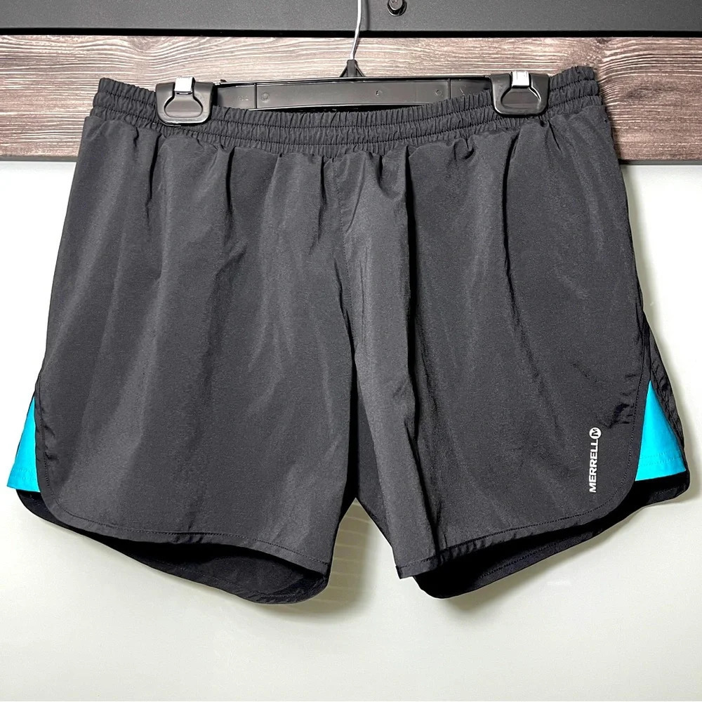 Women's Merrell Running Shorts Black & Teal Opti-Wick Size Large